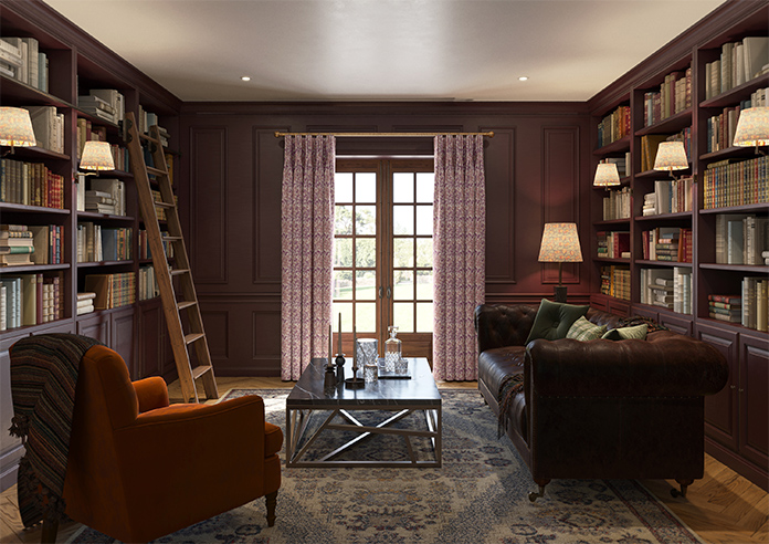 Leaf Vine, Claret - Made to Measure Curtains - Image 13